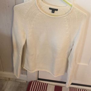 J Crew Off White Crewneck XXS Cotton Sweater